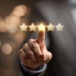 customer service concept businessman hand choose 5 star rating for best satisfaction with correct sa 1349627 18337